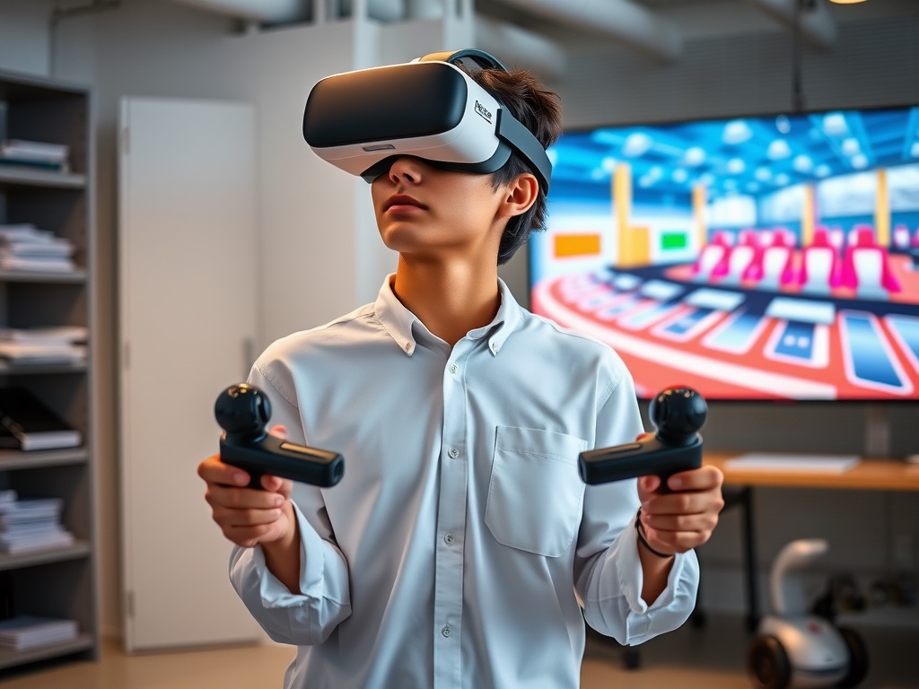 VR仮想環境と実機ロボットの連携